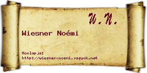 Wiesner Noémi névjegykártya